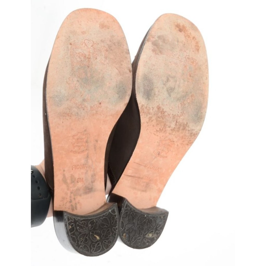 Brighton Fiona Women 8 Brown Suede Colorful Flowers Slide Mules Western Festival — image 8 of 8